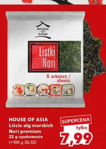 Liście alg morskich Nori premium House of Asia