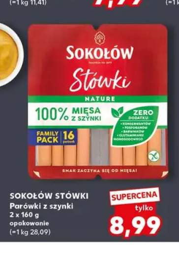 Parówki z szynki Sokołów Stówki