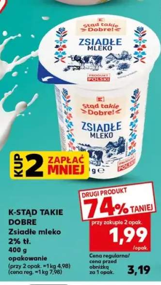 Zsiadłe mleko 2% K-Stąd Takie Dobre