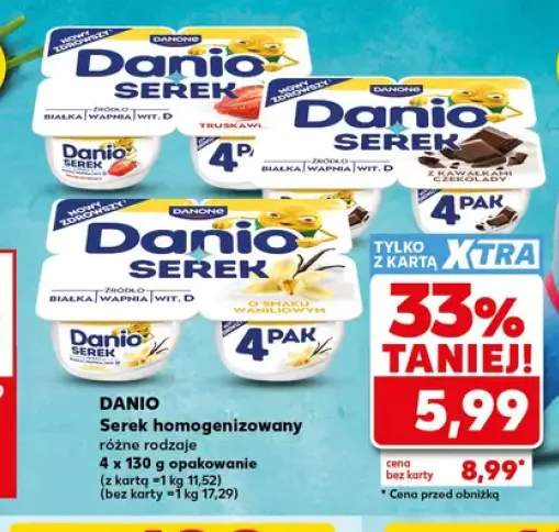 Serek homogenizowany Danio o smaku waniliowym +2 warianty