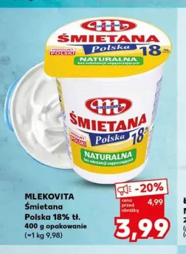 Śmietana Mlekovita Polska 18%