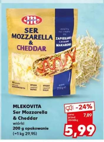 Ser Mozzarella & Cheddar wiórki Mlekovita