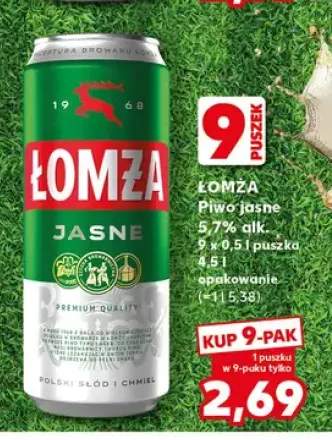 Piwo Łomża Jasne 9-pak 500 ml