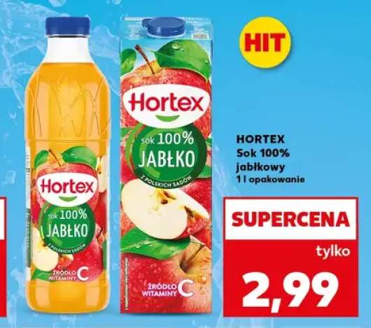 Sok 100% jabłkowy Hortex karton +1 wariant