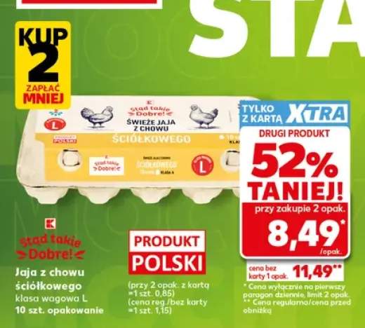 Jaja z chowu ściółkowego klasa L Kaufland Stąd takie Dobre!
