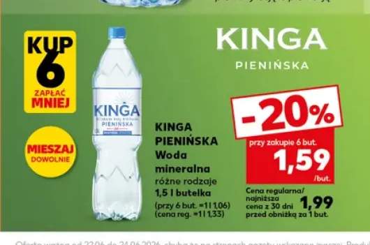 Woda mineralna niegazowana Kinga Pienińska
