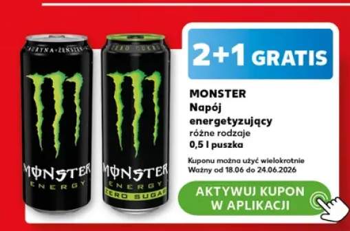 Napój energetyzujący Monster Energy Zero Sugar +1 wariant
