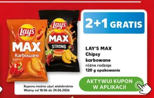 Chipsy karbowane Lay's Max Paprika +1 wariant