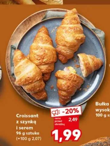 Croissant z szynką i serem