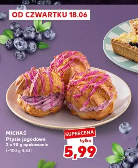Ptysie jagodowe Michaś 2-pak 90 g