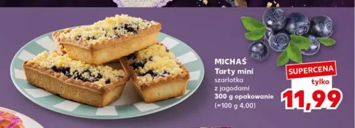 Tarty mini szarlotka z jagodami Michaś