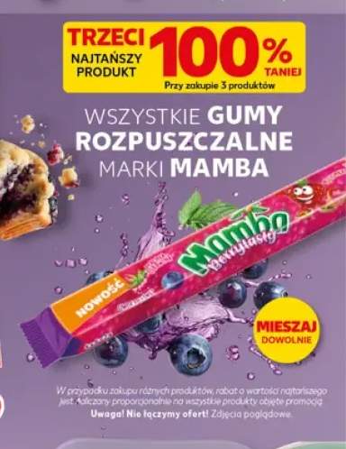 Gumy rozpuszczalne marki Mamba +1 wariant