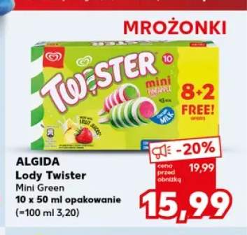 Lody Algida Twister Mini Green 10-pak 50 ml