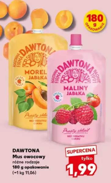 Mus owocowy Dawtona malina jabłko +1 wariant