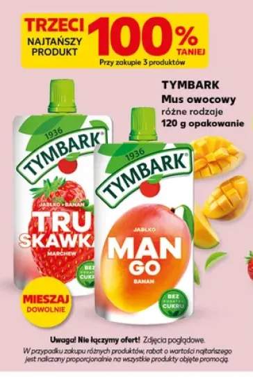 Mus owocowy Tymbark truskawka jabłko banan marchew +1 wariant