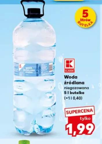 Woda źródlana niegazowana K-Classic