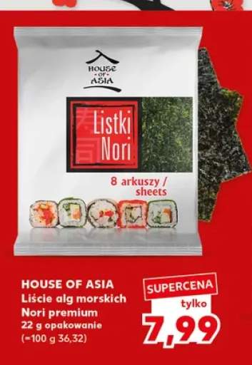 Liście alg morskich Nori premium House of Asia
