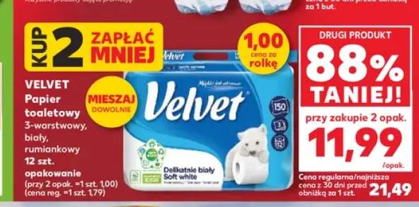 Papier toaletowy Velvet biały +1 wariant