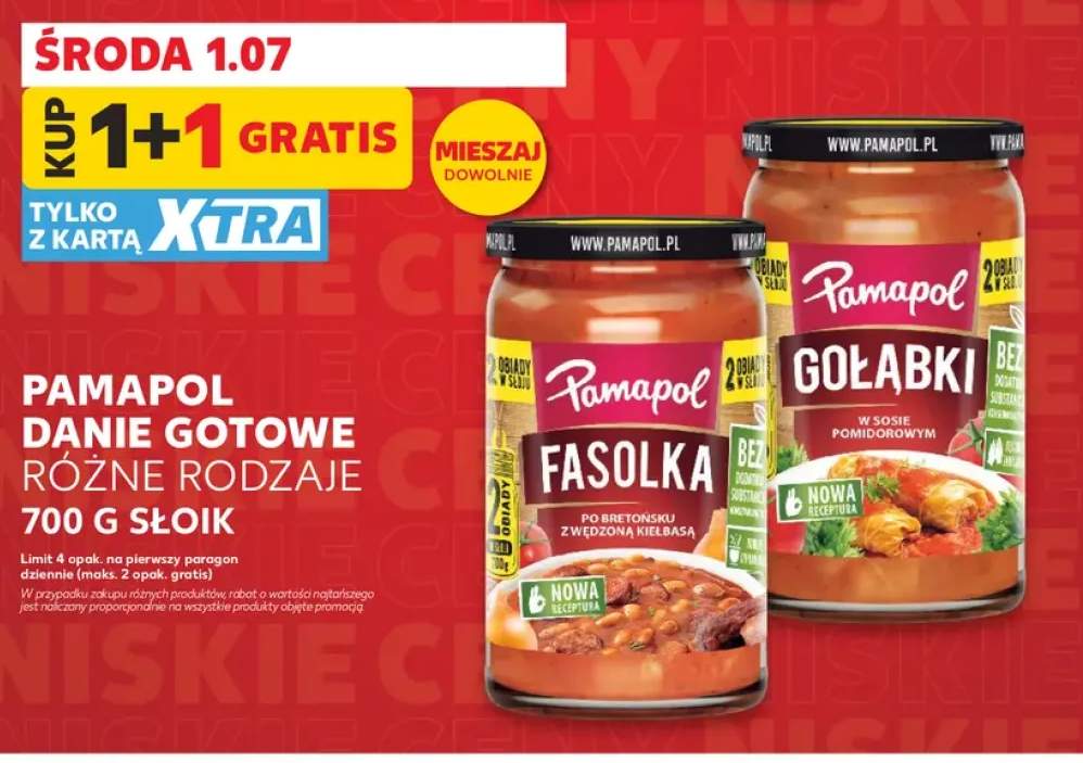 Danie gotowe Fasolka po bretońsku z wędzoną kiełbasą Pamapol +1 wariant