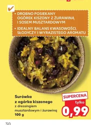 Surówka z ogórka kiszonego z dressingiem musztardowym i żurawiną