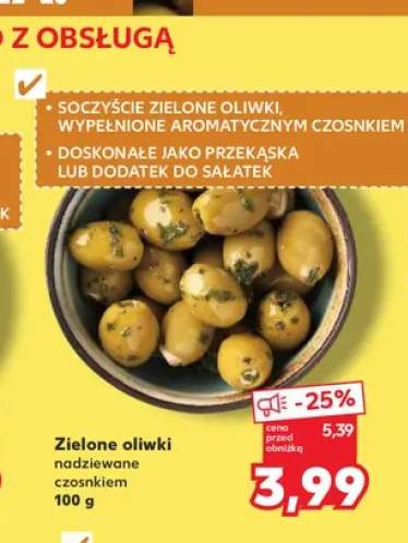 Zielone oliwki nadziewane czosnkiem