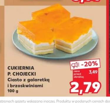 Ciasto z galaretką i brzoskwiniami Cukiernia P. Chojecki