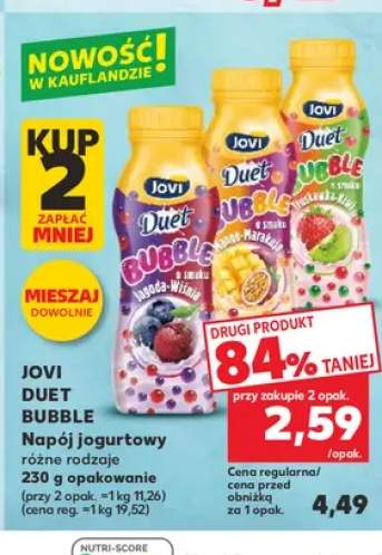 Napój jogurtowy jagoda wiśnia Jovi Duet Bubble +2 warianty