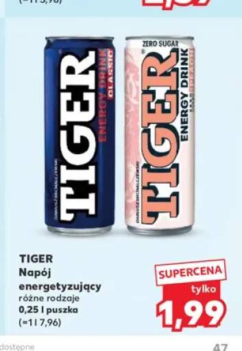 Napój energetyzujący Tiger Classic +1 wariant