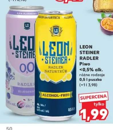 Piwo bezalkoholowe Leon Steiner Radler Blueberry +1 wariant