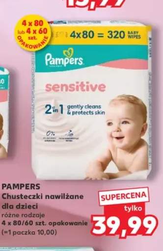 Chusteczki nawilżane dla dzieci Pampers Sensitive 4-pak