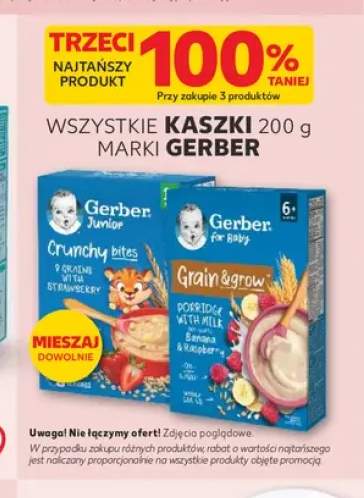 Kaszka Gerber Junior Crunchy Bites 8 zbóż z truskawką +2 warianty