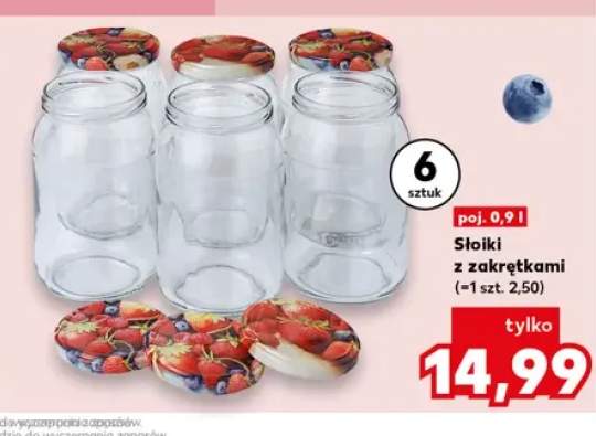 Słoiki z zakrętkami 6-pak 0,9 l