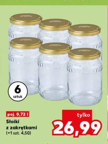Słoiki z zakrętkami 6-pak 0,72 l