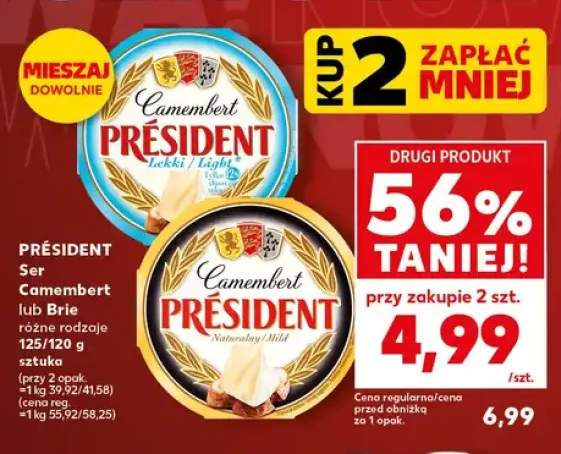 Ser Camembert Naturalny Président +2 warianty
