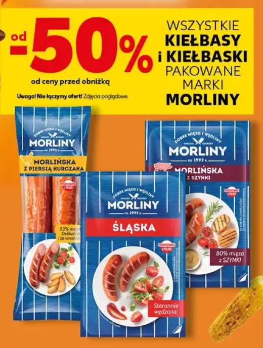 Kiełbasy i kiełbaski pakowane Morliny +3 warianty