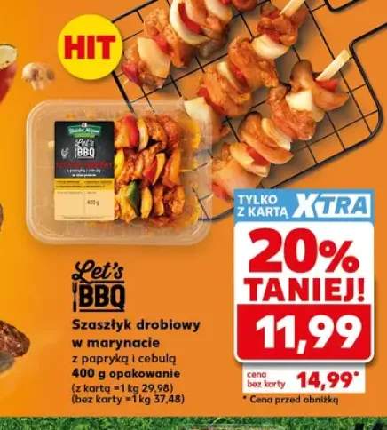 Szaszłyk drobiowy w marynacie z papryką i cebulą Let's BBQ