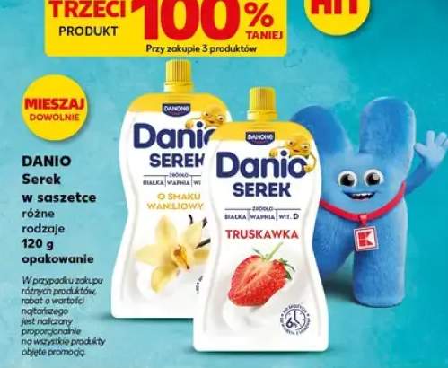 Serek homogenizowany w saszetce Danio o smaku waniliowym +1 wariant