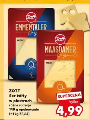 Ser żółty Emmentaler Zott w plastrach +1 wariant