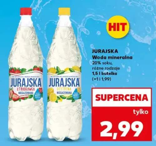 Woda mineralna niegazowana Jurajska truskawka +1 wariant