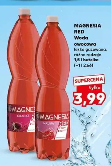 Woda owocowa lekko gazowana Magnesia Red granat +1 wariant