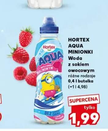 Woda z sokiem owocowym Hortex Aqua Minionki o smaku malinowym