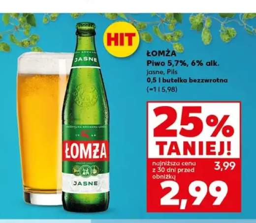 Piwo Łomża Jasne +1 wariant