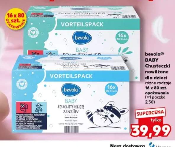 Chusteczki nawilżane dla dzieci bevola BABY