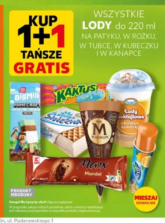 Lody do 220 ml na patyku, w rożku, w tubce, w kubeczku i w kanapce +7 wariantów