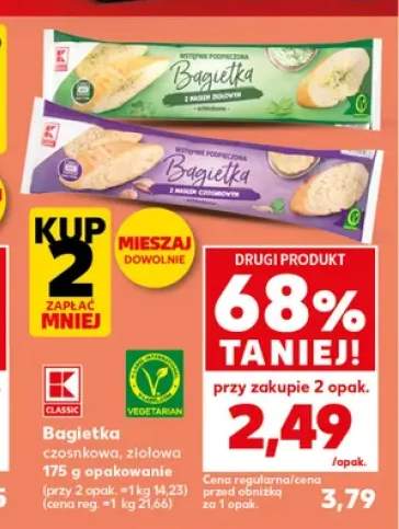 Bagietka z masłem czosnkowym K-Classic +1 wariant