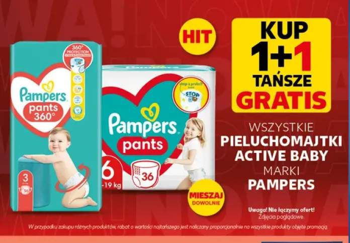 Pieluchomajtki Active Baby marki Pampers +2 warianty