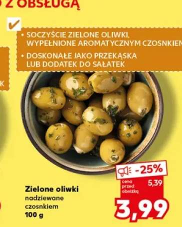 Zielone oliwki nadziewane czosnkiem