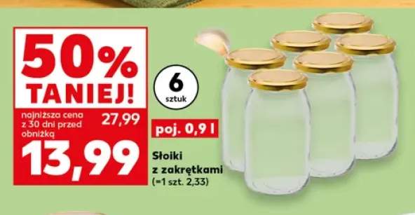 Słoiki z zakrętkami 6-pak 0,9 l
