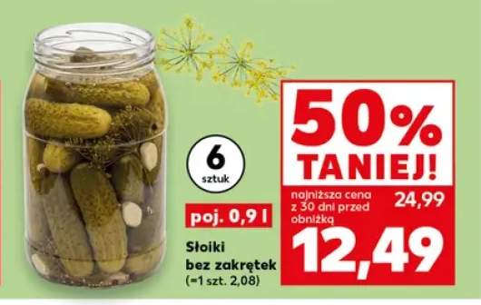 Słoiki bez zakrętek 6-pak 0,9 l