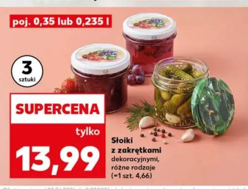 Słoiki z zakrętkami dekoracyjnymi 3-pak 0,35 l